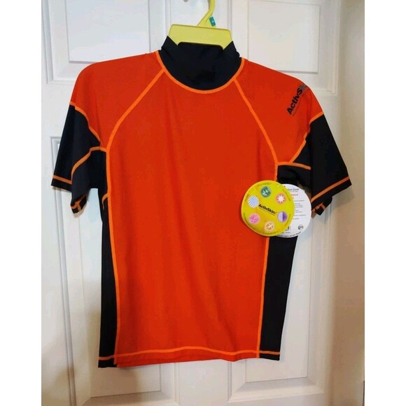 ACTIVSKIN MAXIMUM UV PROTECTION Swim Hike SHIRT Orange SIZE M NWT! Rash Guard - Picture 1 of 7